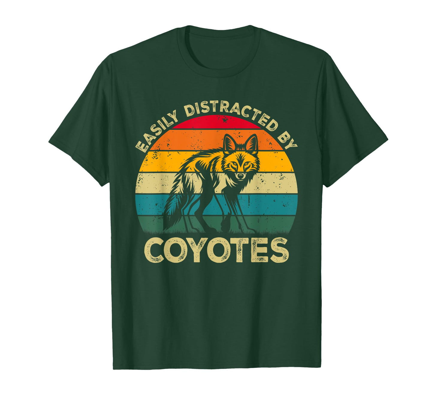 Easily Distracted By Coyotes, Funny Cute Coyote Lovers T-Shirt