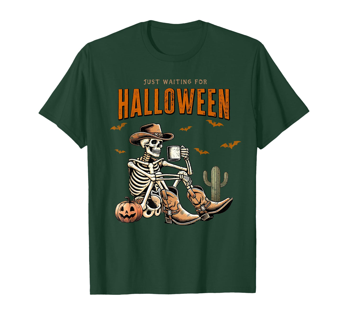 Skeleton spooky vibe summer funny just waiting for Halloween T-Shirt