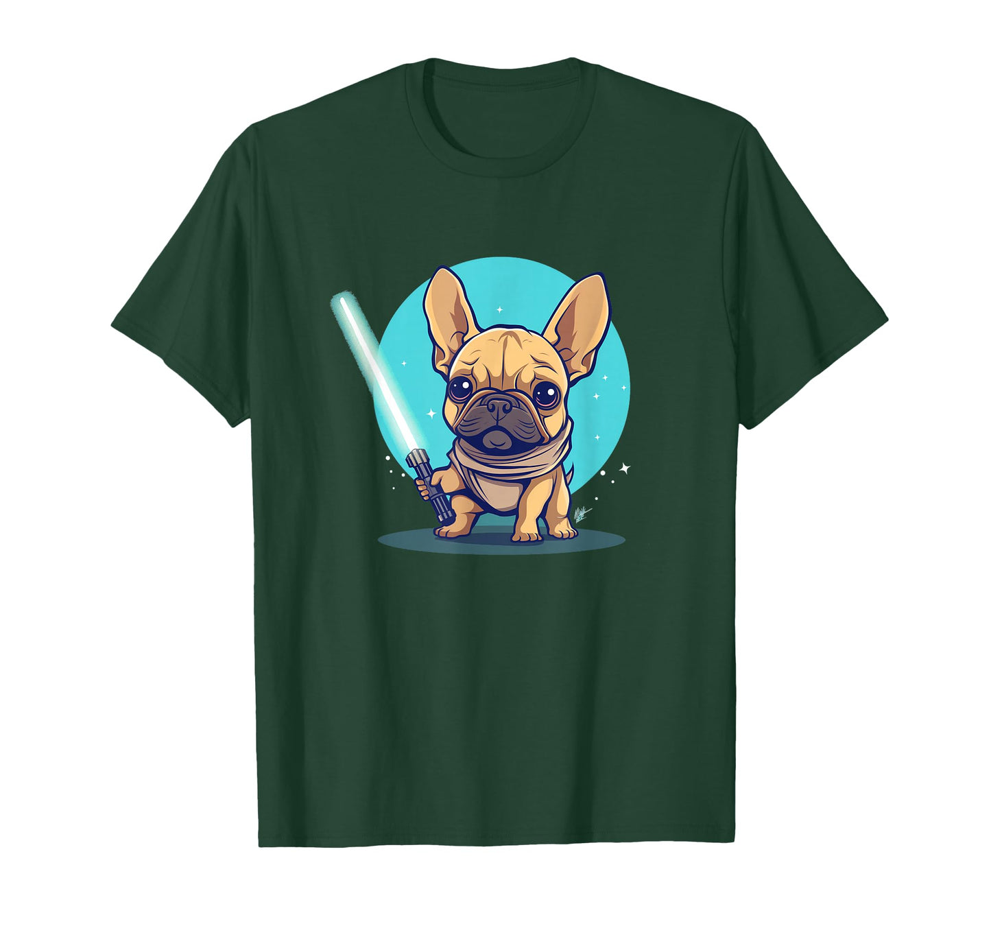 Cute Frenchie Holding Light Laser Saber Sword Dog Lover Gift T-Shirt