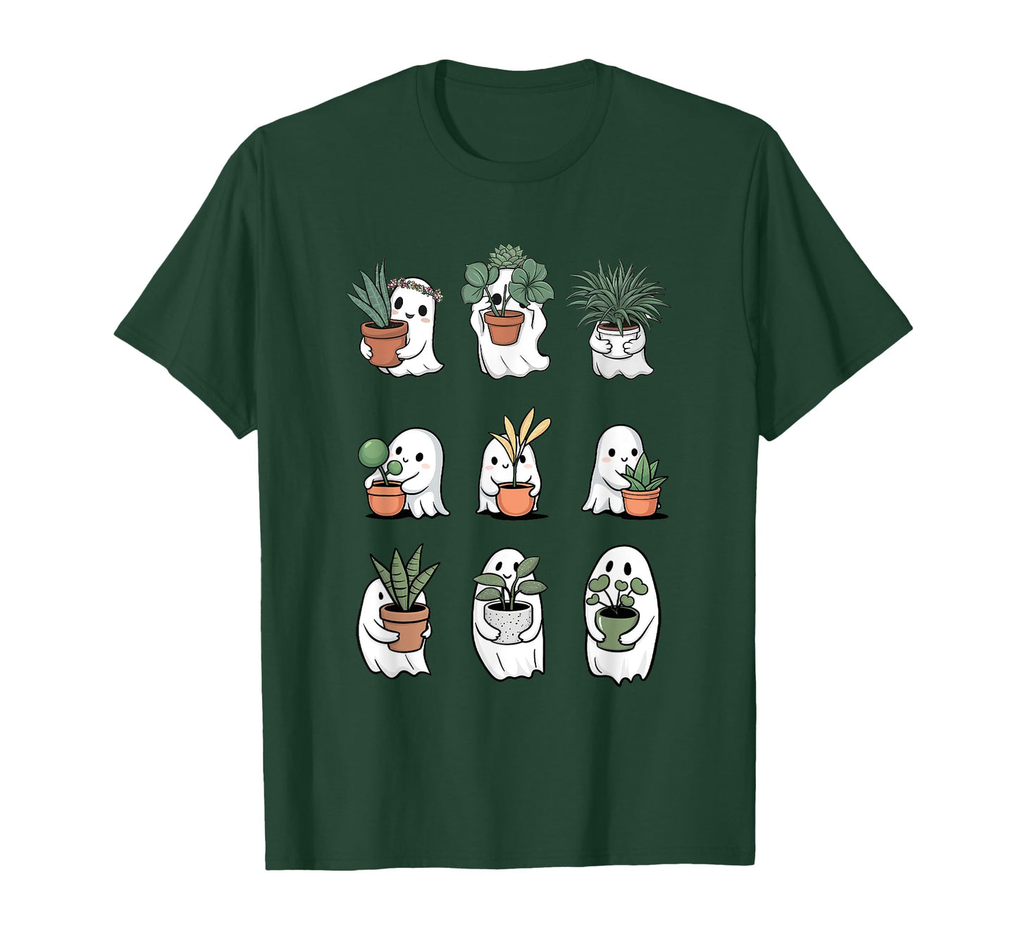Ghost Plant Lady Halloween Ghostly Gardening Lovers Plant T-Shirt