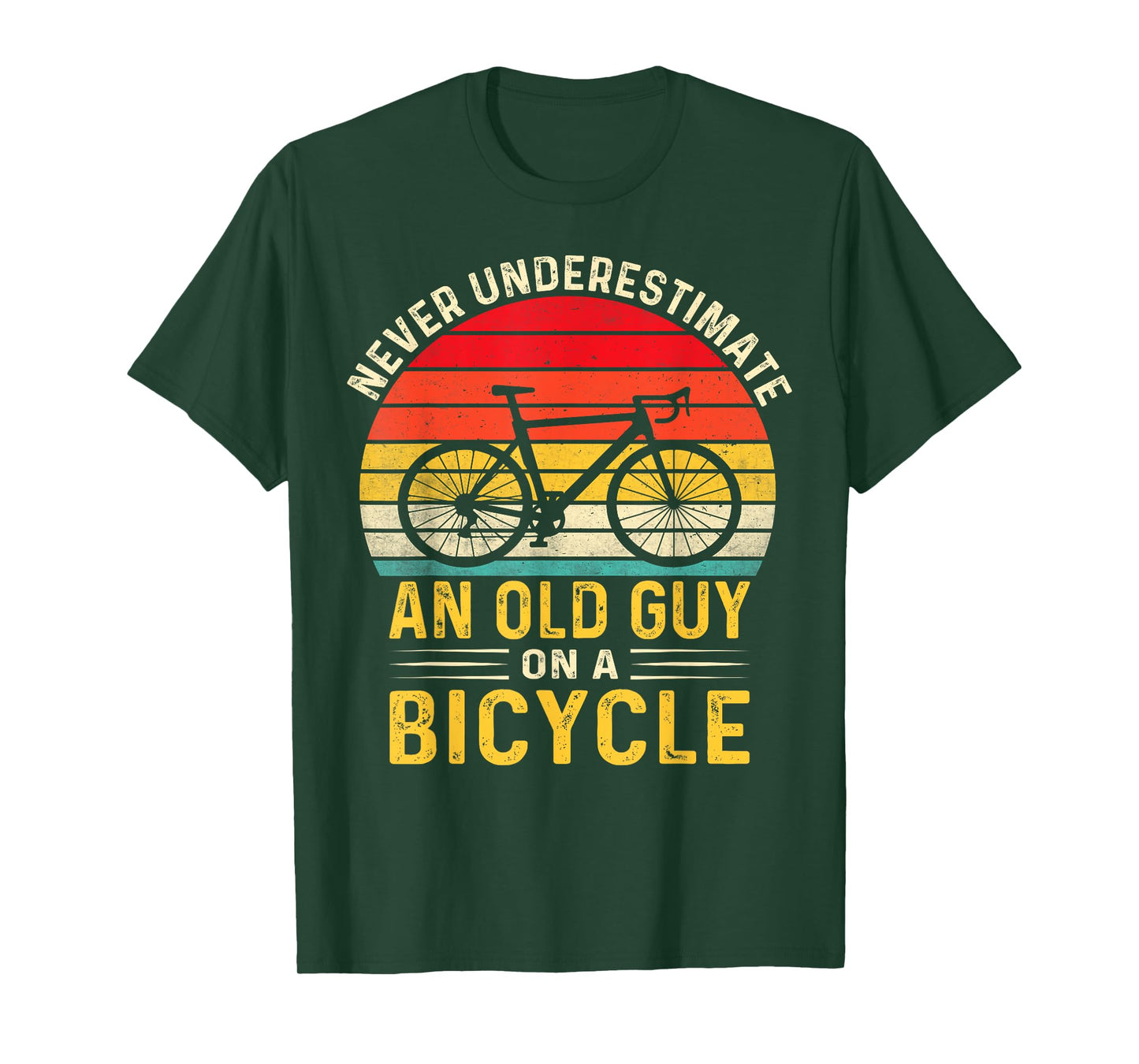 Never Underestimate An Old Guy On A Bicycle Vintage Cycling T-Shirt