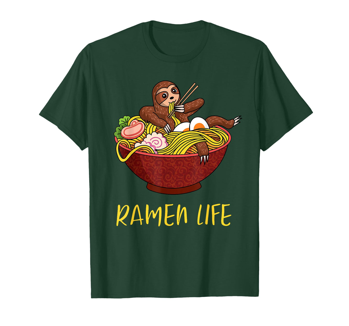 Ramen Life Funny Japanese Noodles Sloth Anime Humor Outfit T-Shirt