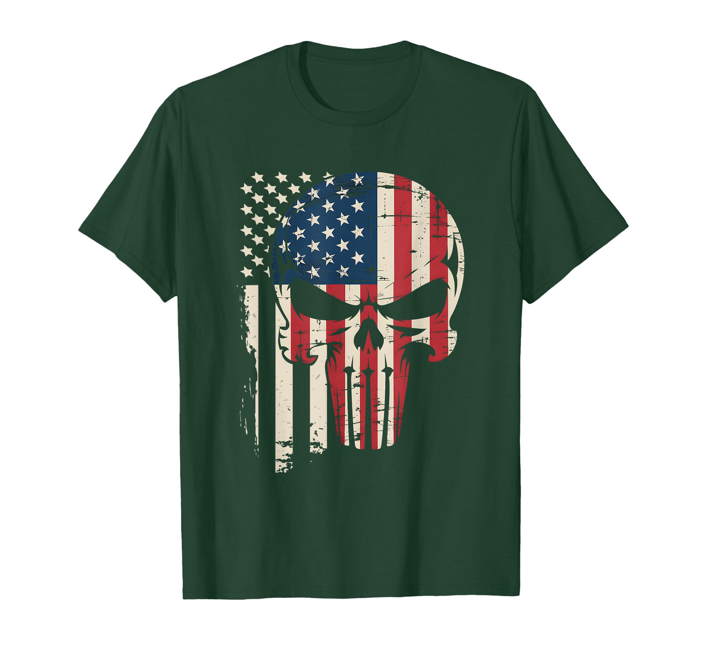 4th Of July American Flag Skull Skeleton Independence Day T-Shirt