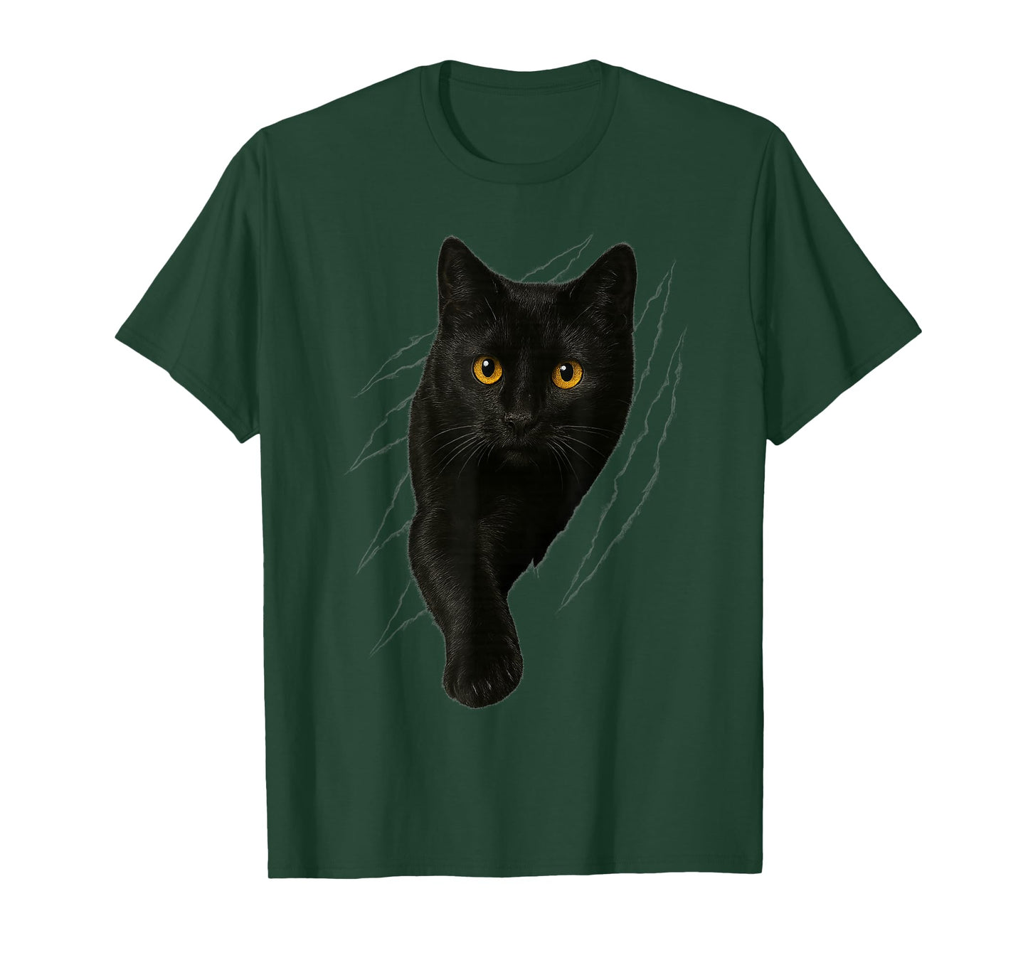 Black Cat with Yellow Eyes for felines Lovers and Owners T-Shirt