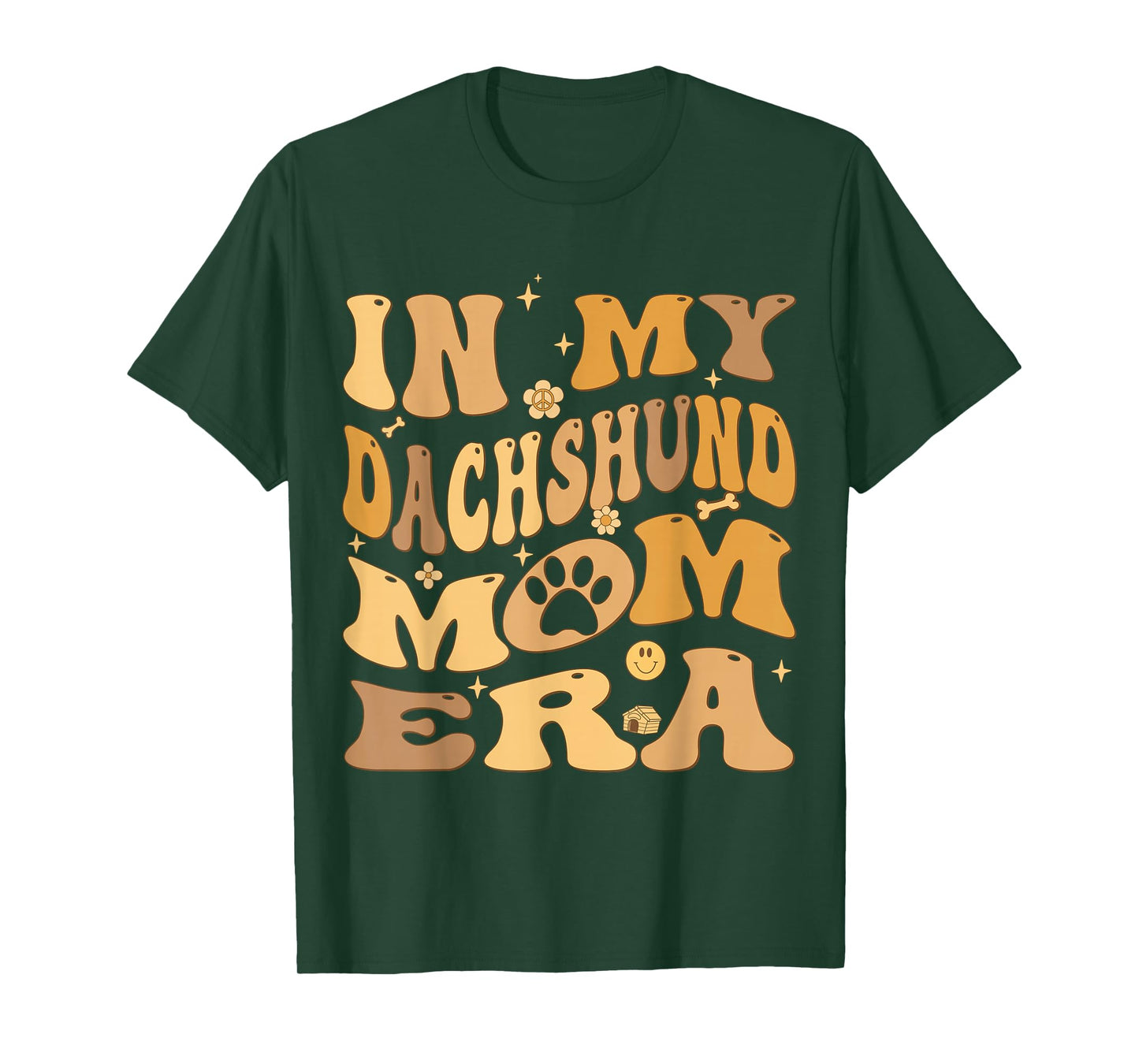 in My Dachshund Mom Era Groovy Wiener Dog Owner T-Shirt