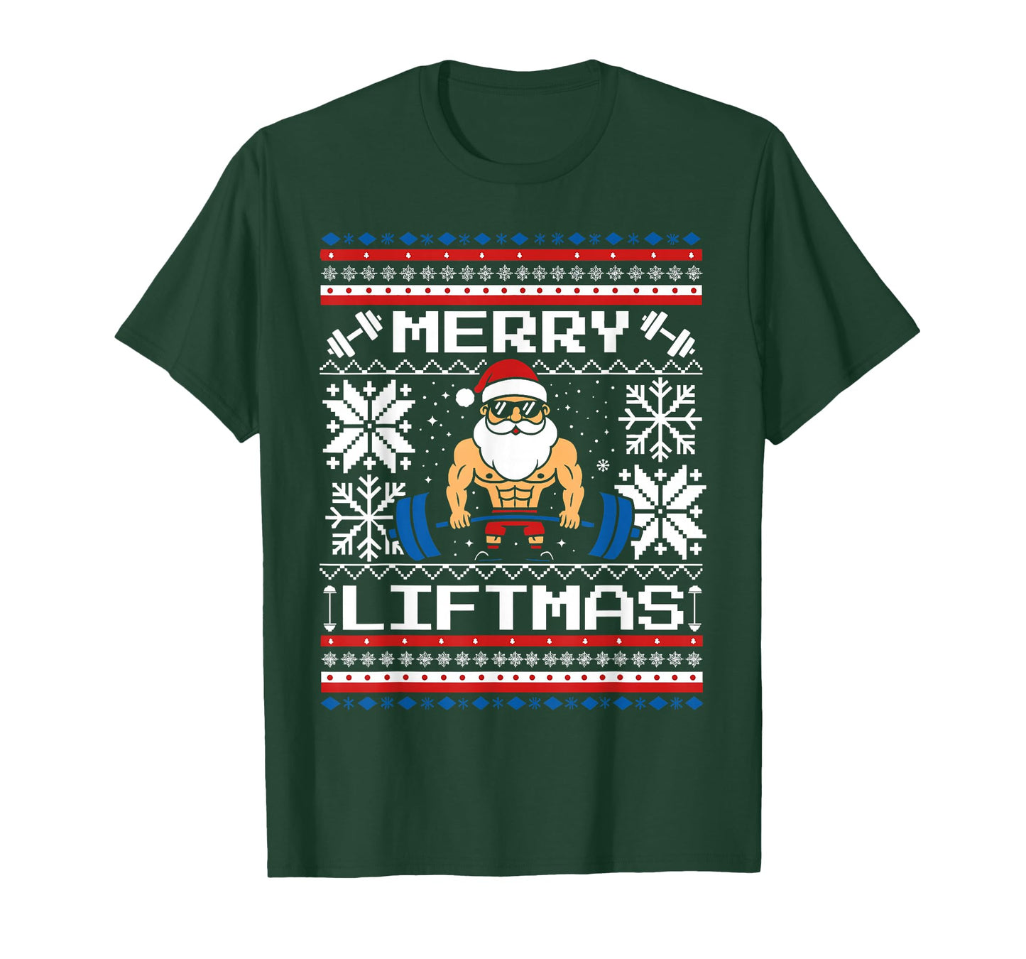Merry Liftmas Funny Santa Claus Workout Gym Fitness T-Shirt