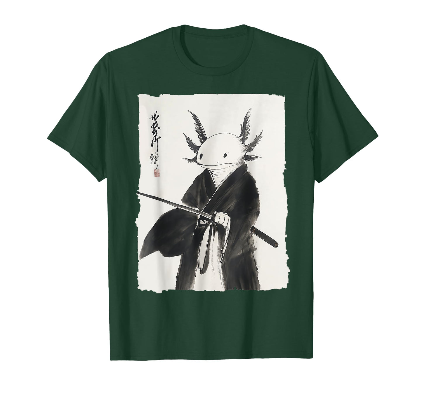 Axolotl Samurai Janpanese Vintage Warrior Art Anime Gifts T-Shirt