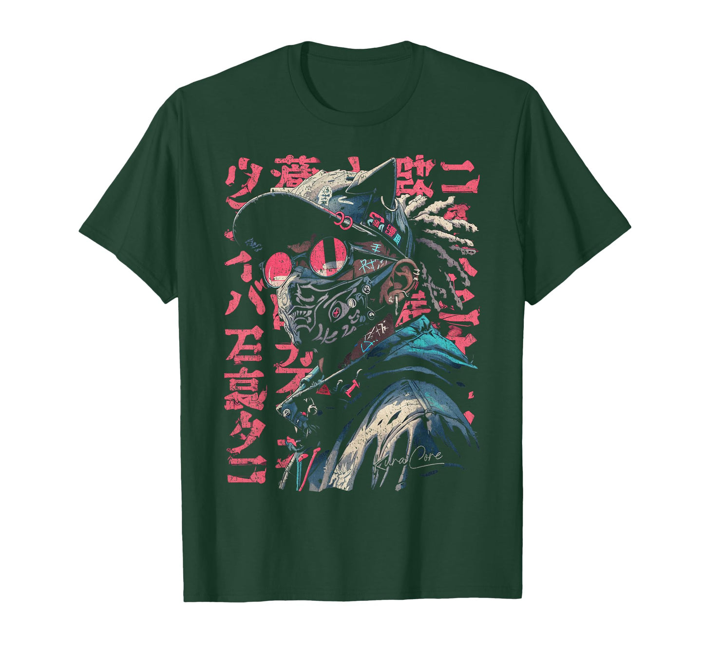 Japanese Streetwear Afro Cyberpunk Y2K Techwear Manga Anime T-Shirt