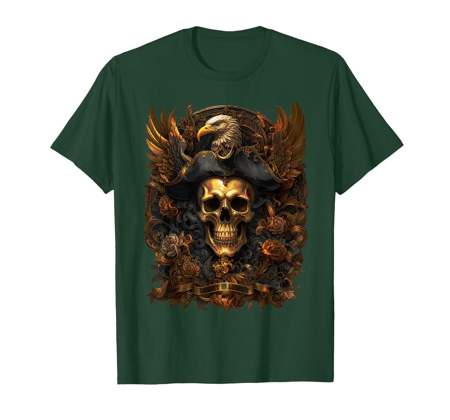American Eagle Pirate Skull Art T-Shirt