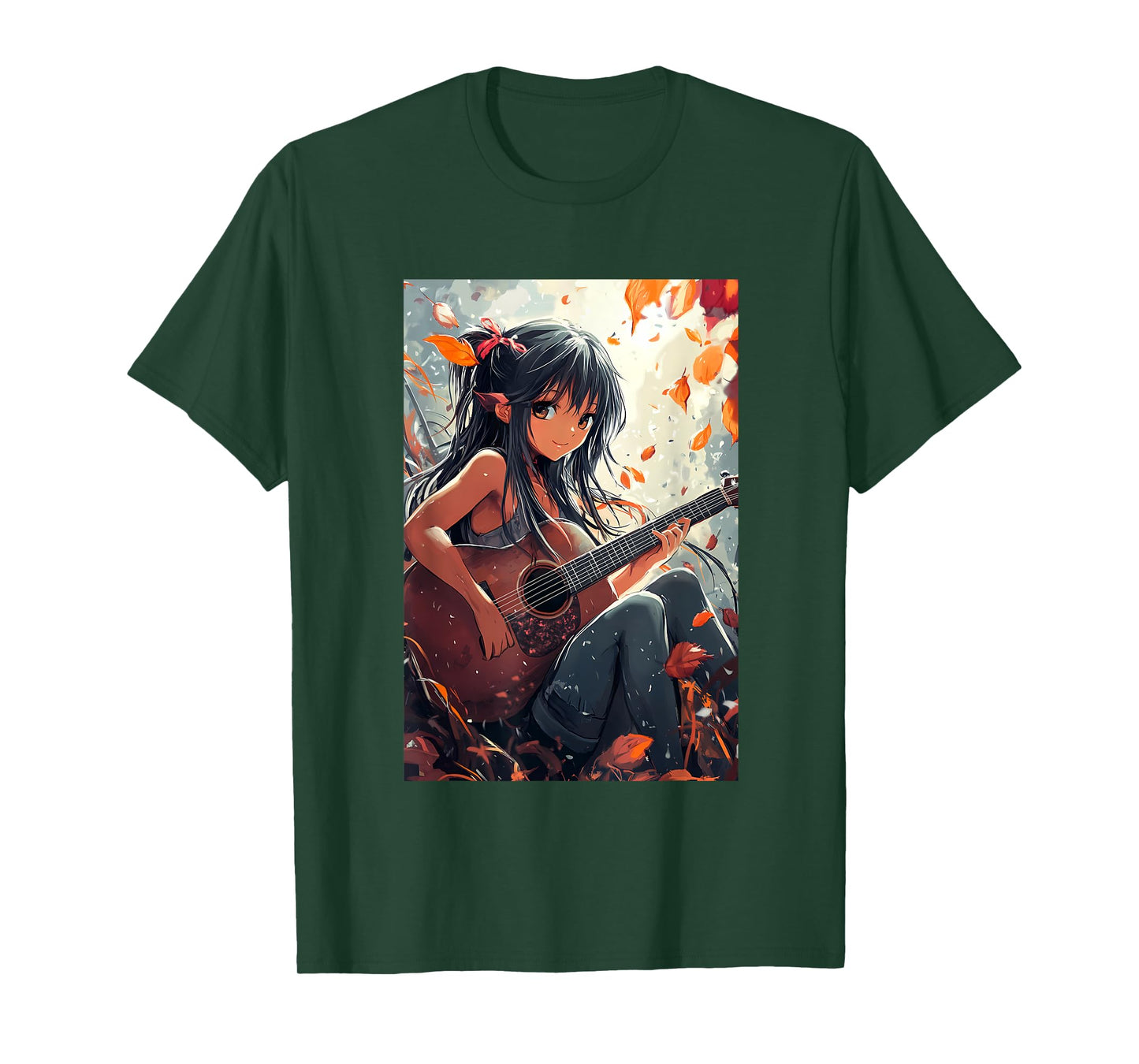 Anime Manga Girl Music Instrument Guitar T-Shirt
