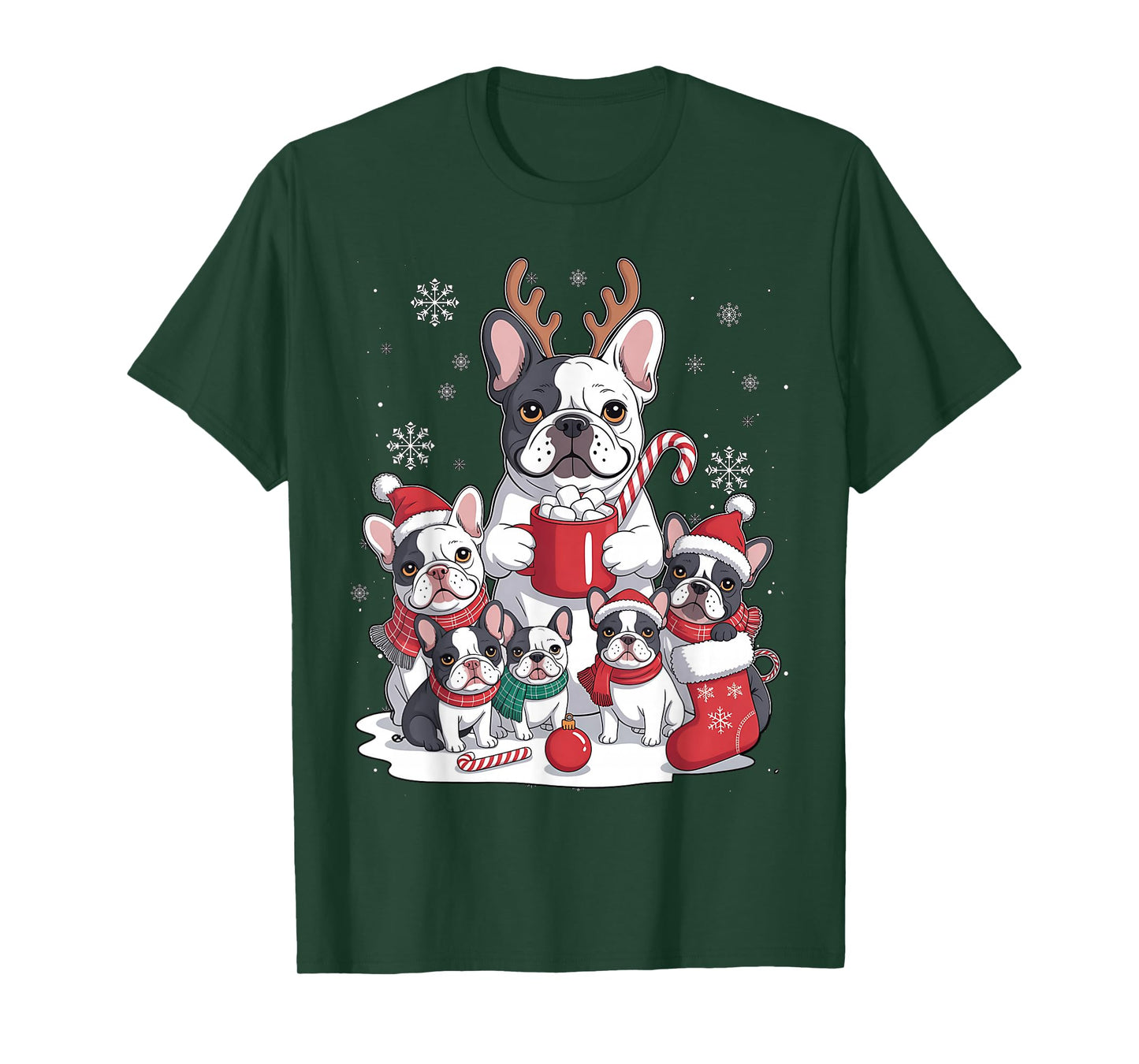 Funny Santa French Bulldog Dogs Christmas Xmas for Women Men T-Shirt