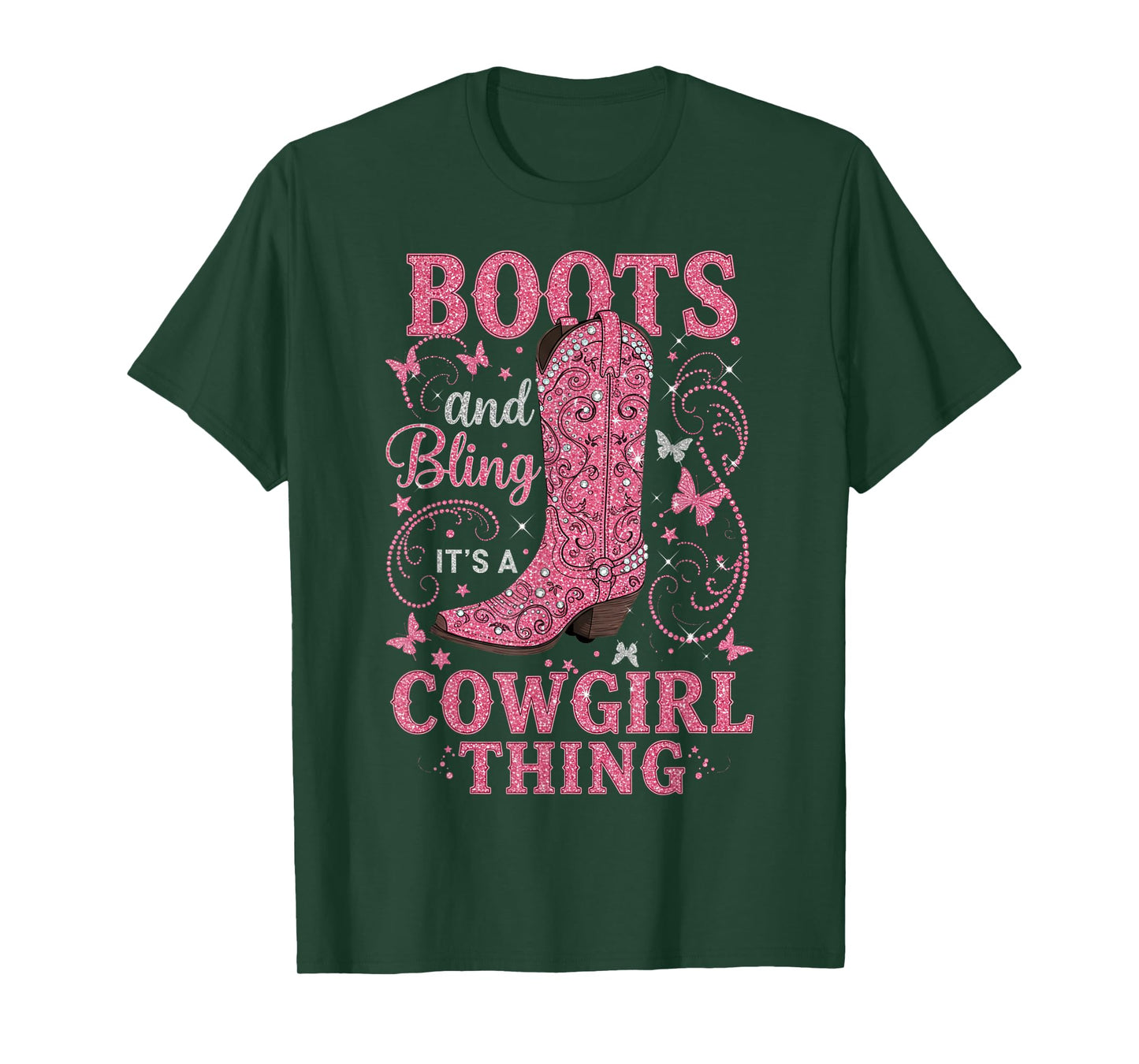 Boots and Bling its a Cowgirl Thing Rodeo Love Country Girls T-Shirt