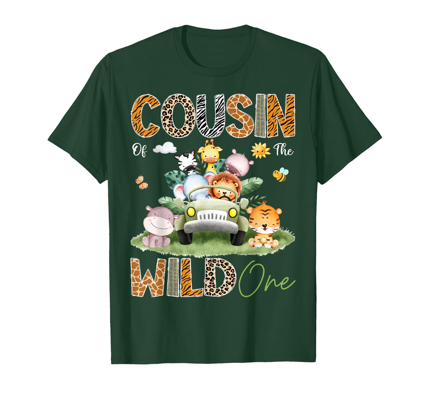Cousin Of The Wild One 1St Birthday Truck Safari Jungle T-Shirt