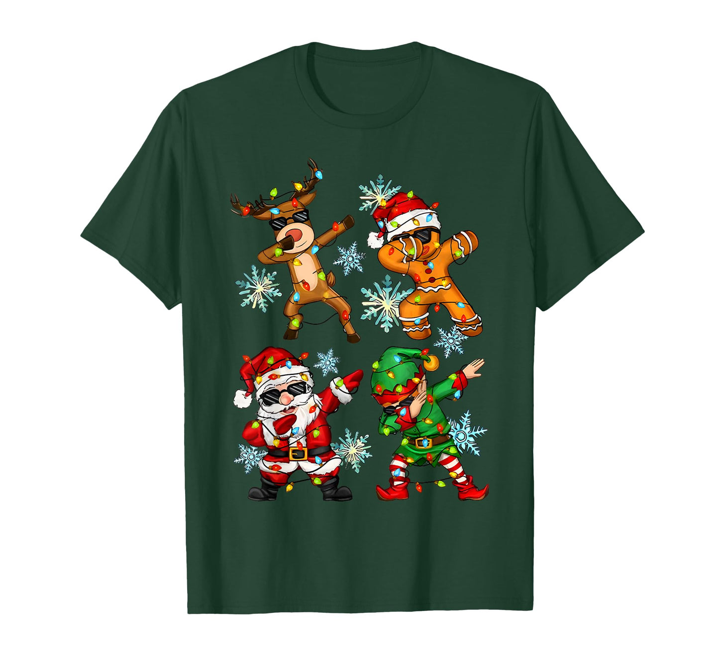 Dabbing Santa Elf Friends Christmas Teen Boys Girls Men Xmas T-Shirt