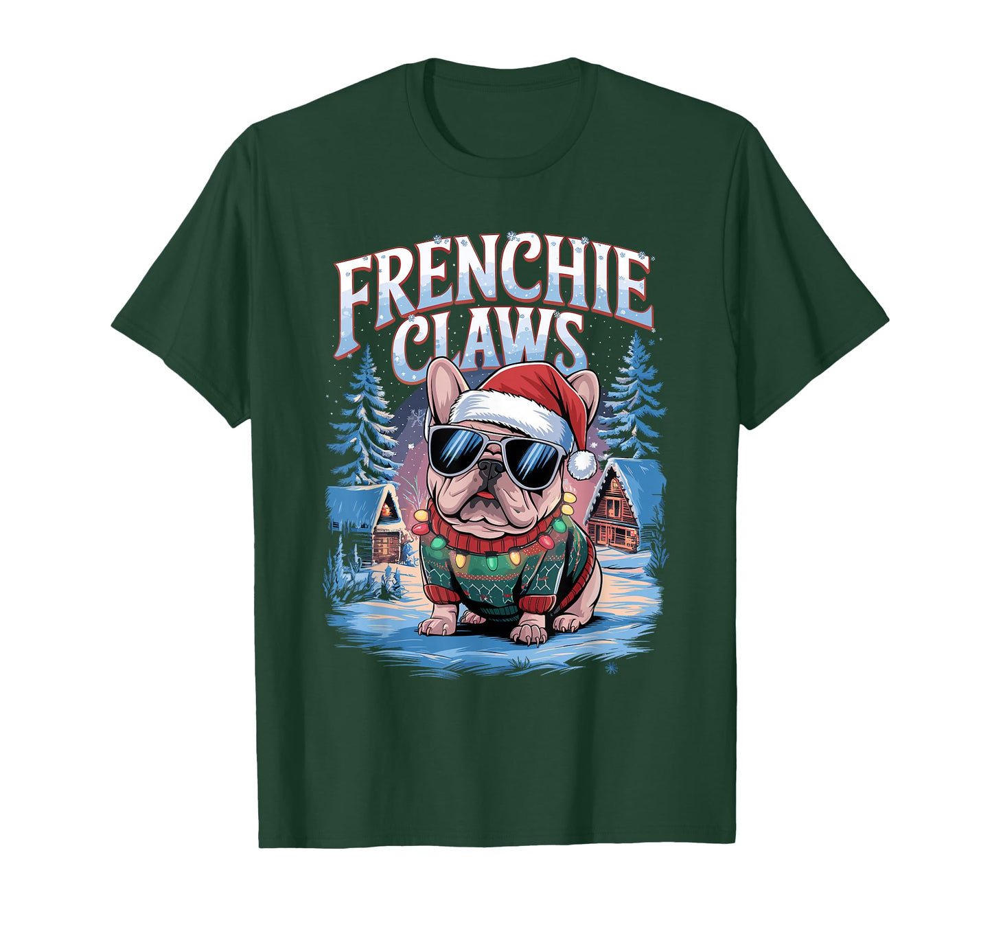 Christmas Outfit Frenchie Claws Dog Owner French Bulldog T-Shirt