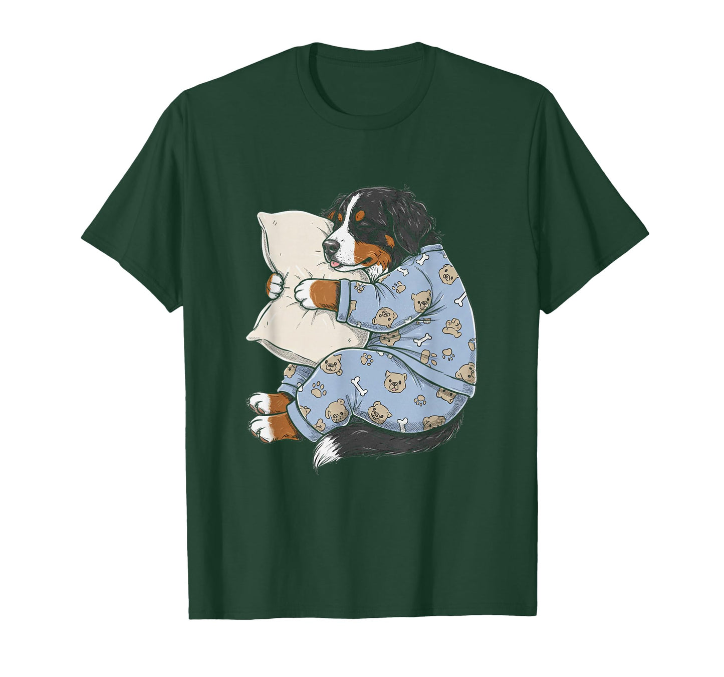 Funny Sleepy Bernese Mountain Dog Pajama Men Women Kids T-Shirt