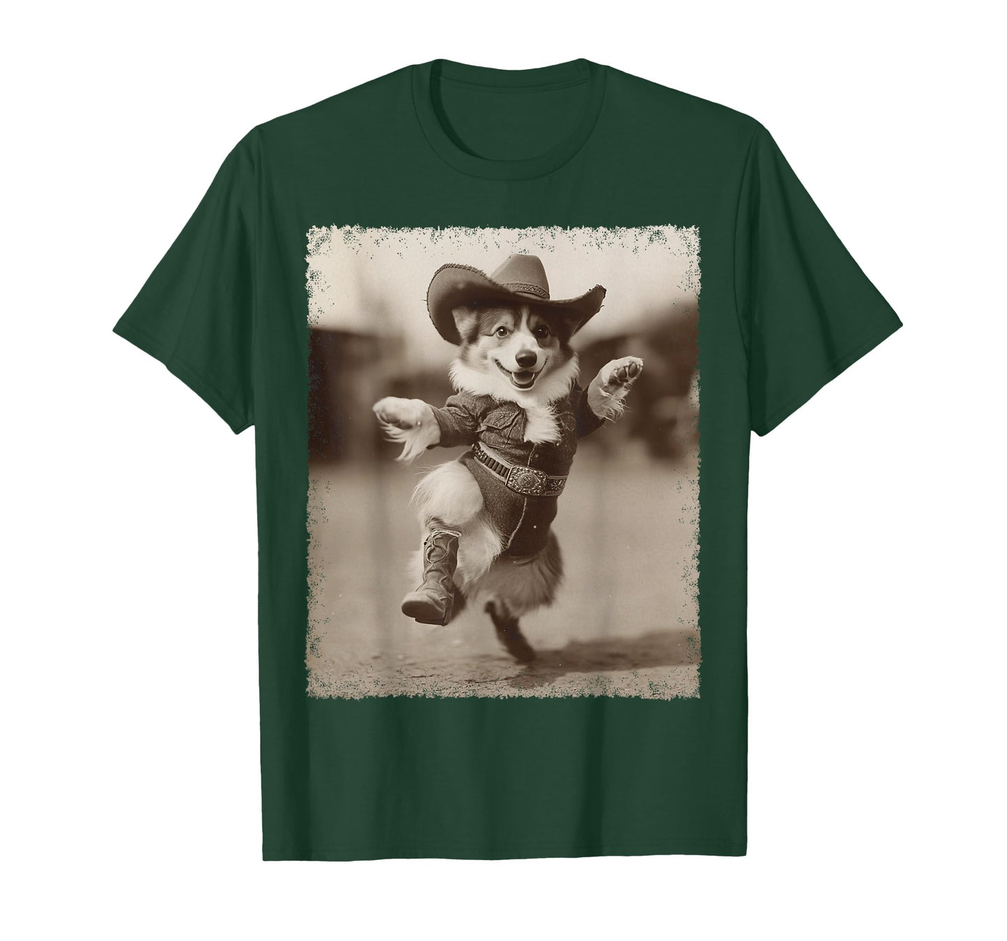 Funny Dog Corgi Silly Cowboy T-Shirt