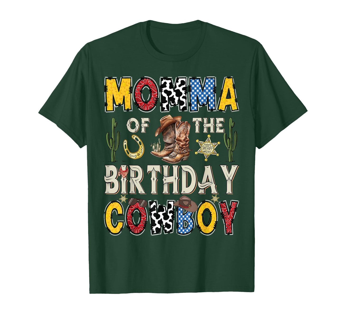Momma Of The Birthday CowBoy Rodeo Momma Western T-Shirt