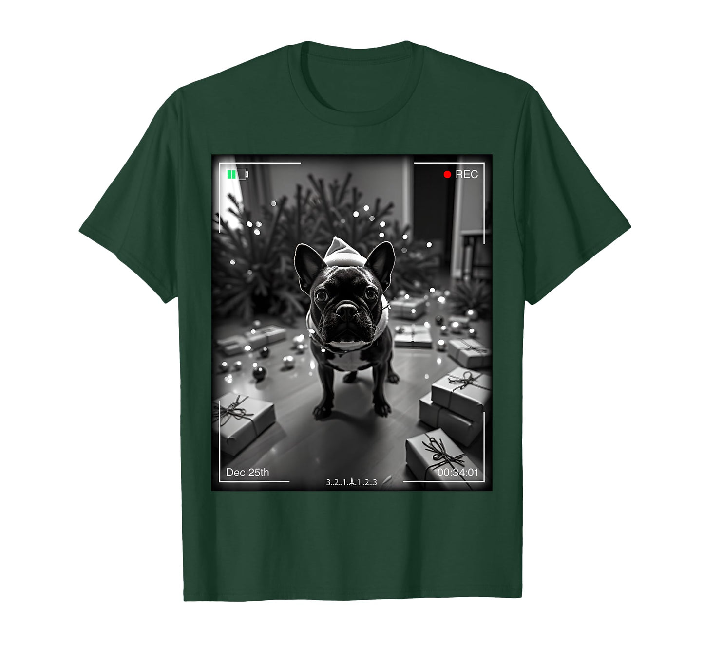 Christmas French Bulldog Caught On Camera T-Shirt