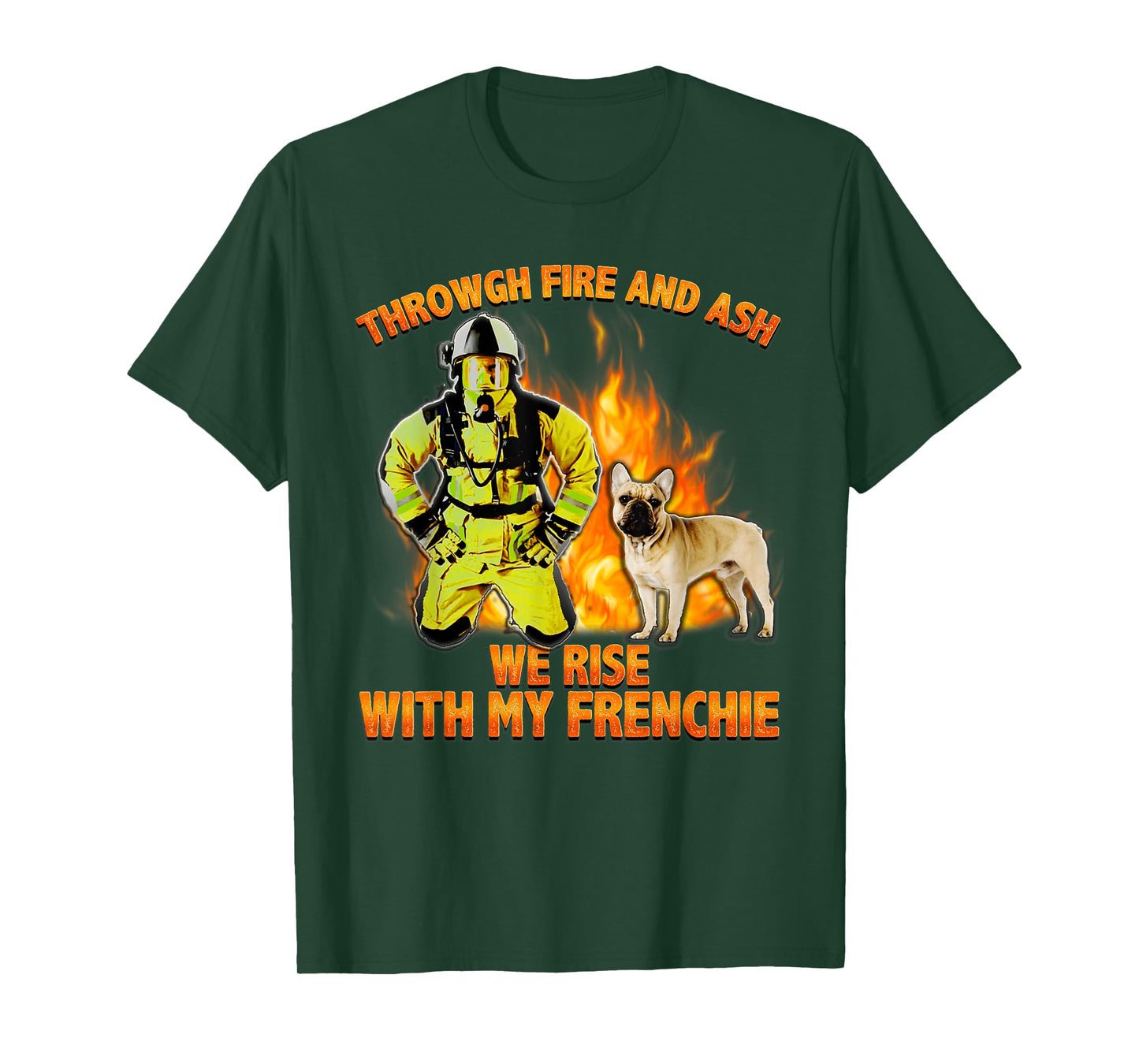 Firefighter & French Bulldog Shirt – Heroic Dog Design T-Shirt