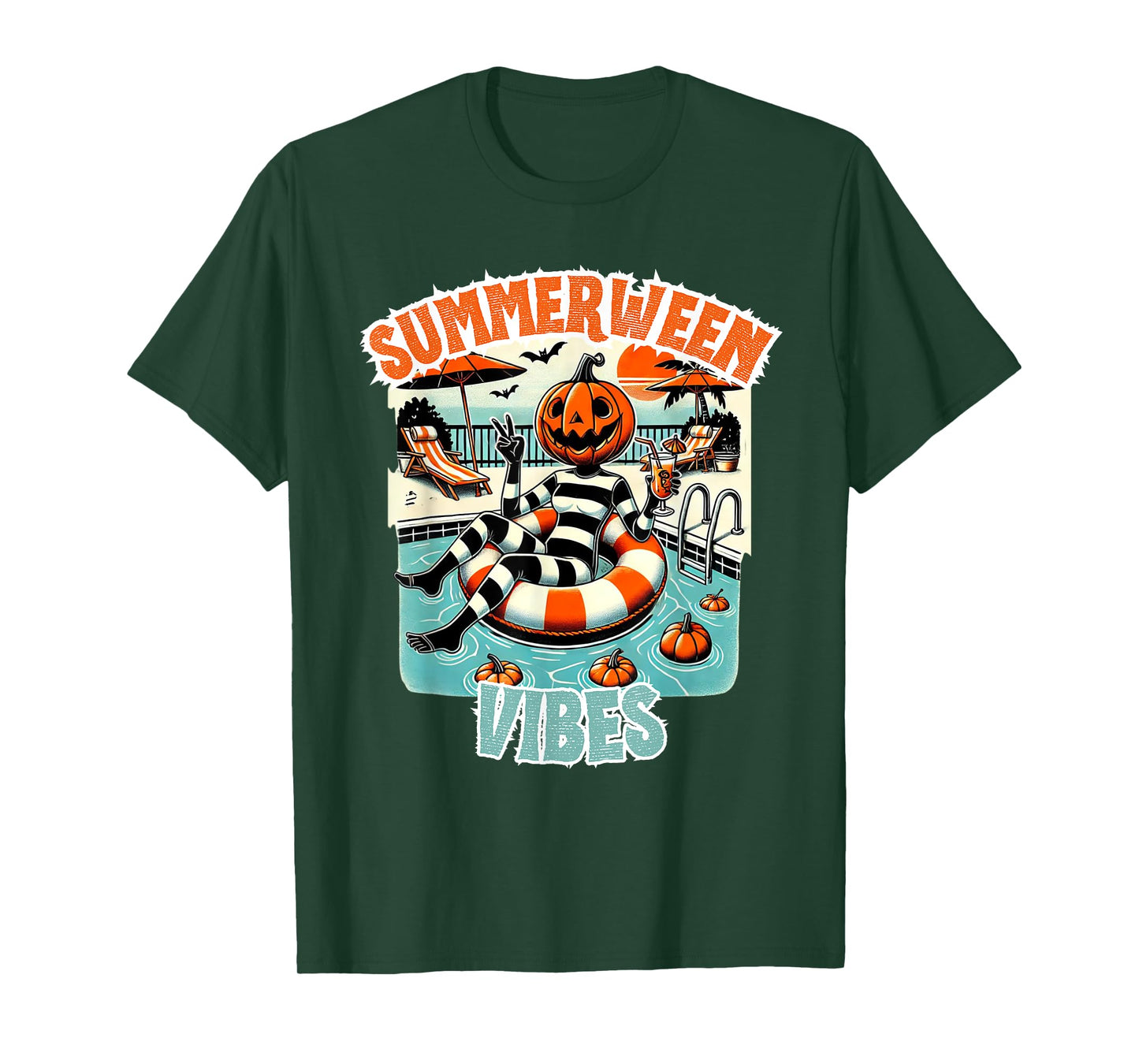 Summerween Vibes Halloween in Summer Design T-Shirt