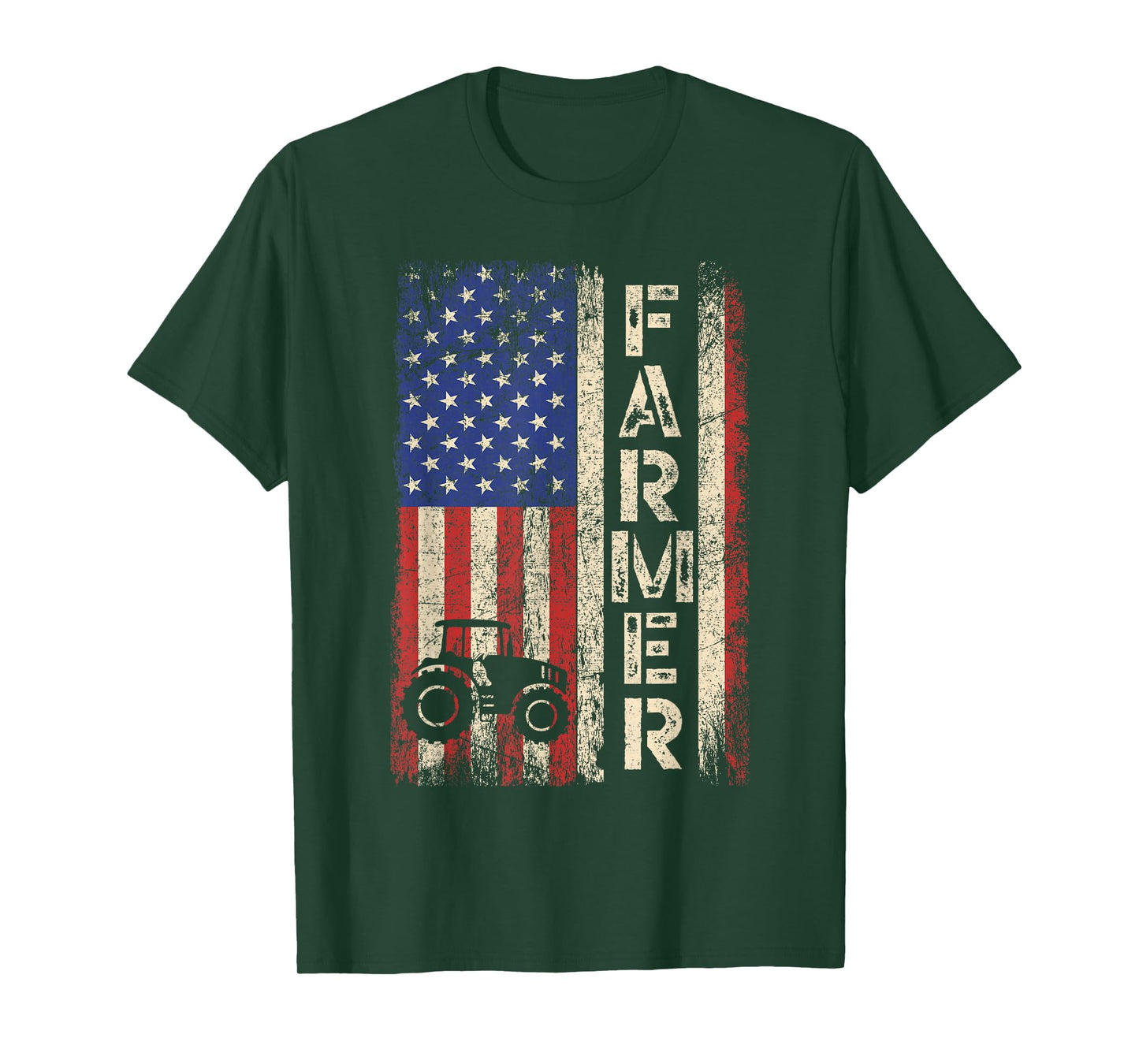 Farmer Tractors USA American Flag Patriotic Farming Gifts T-Shirt