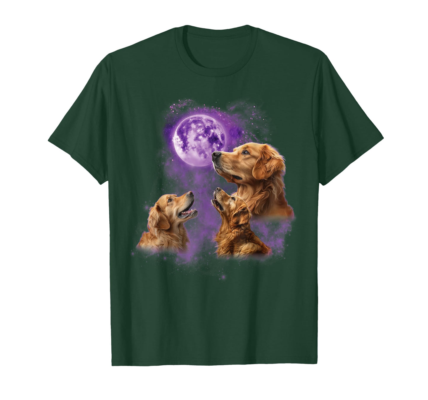 Funny Golden Retriever T Shirt - Howling at the Moon T-Shirt