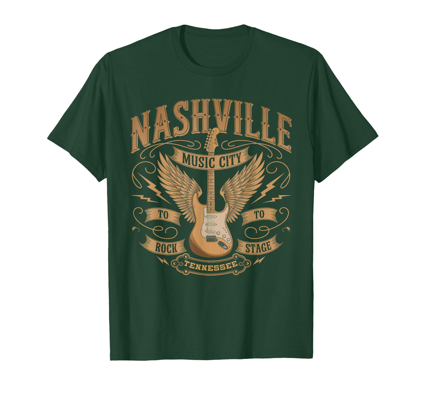 Nashville Music City Tshirt Women Men Tennessee Rock Country T-Shirt