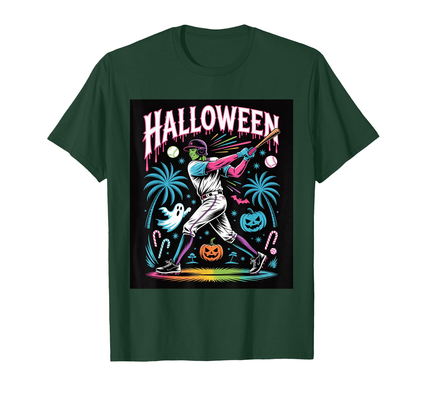 Monster Swing – Halloween Baseball Slam T-Shirt
