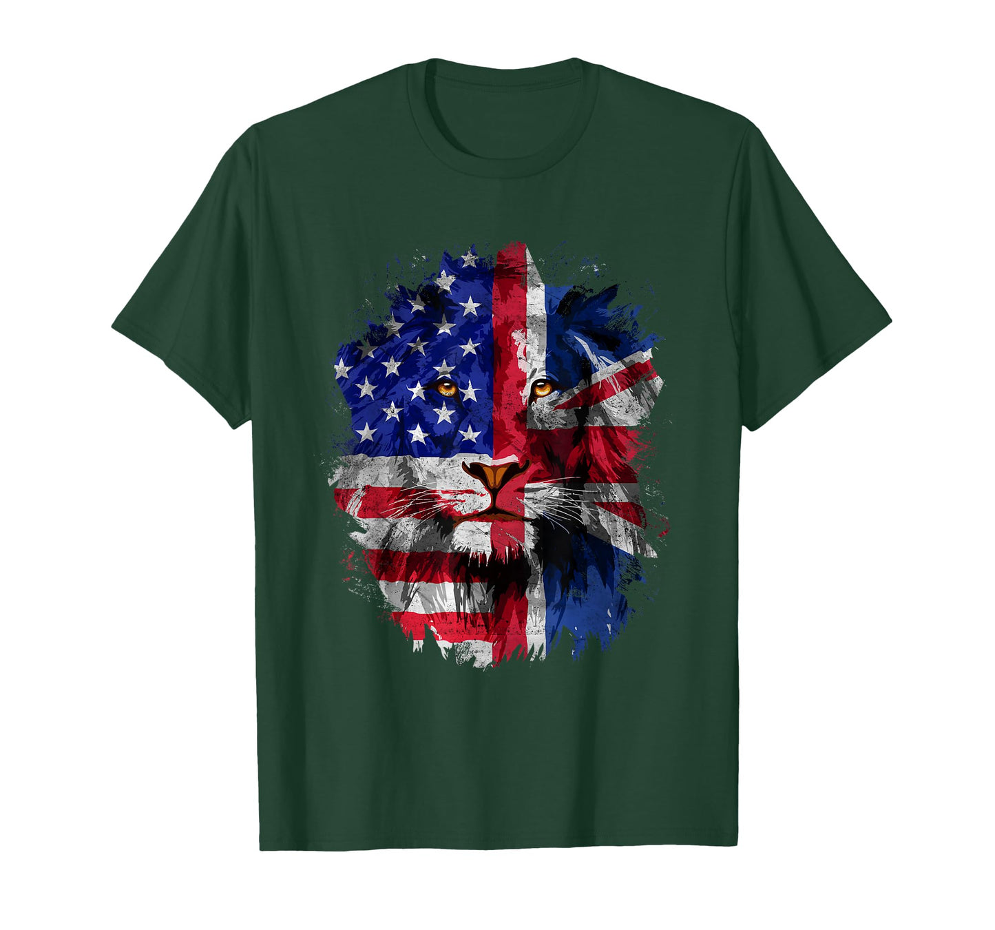 Vintage British American Flag Lion Union Jack & USA Flag T-Shirt