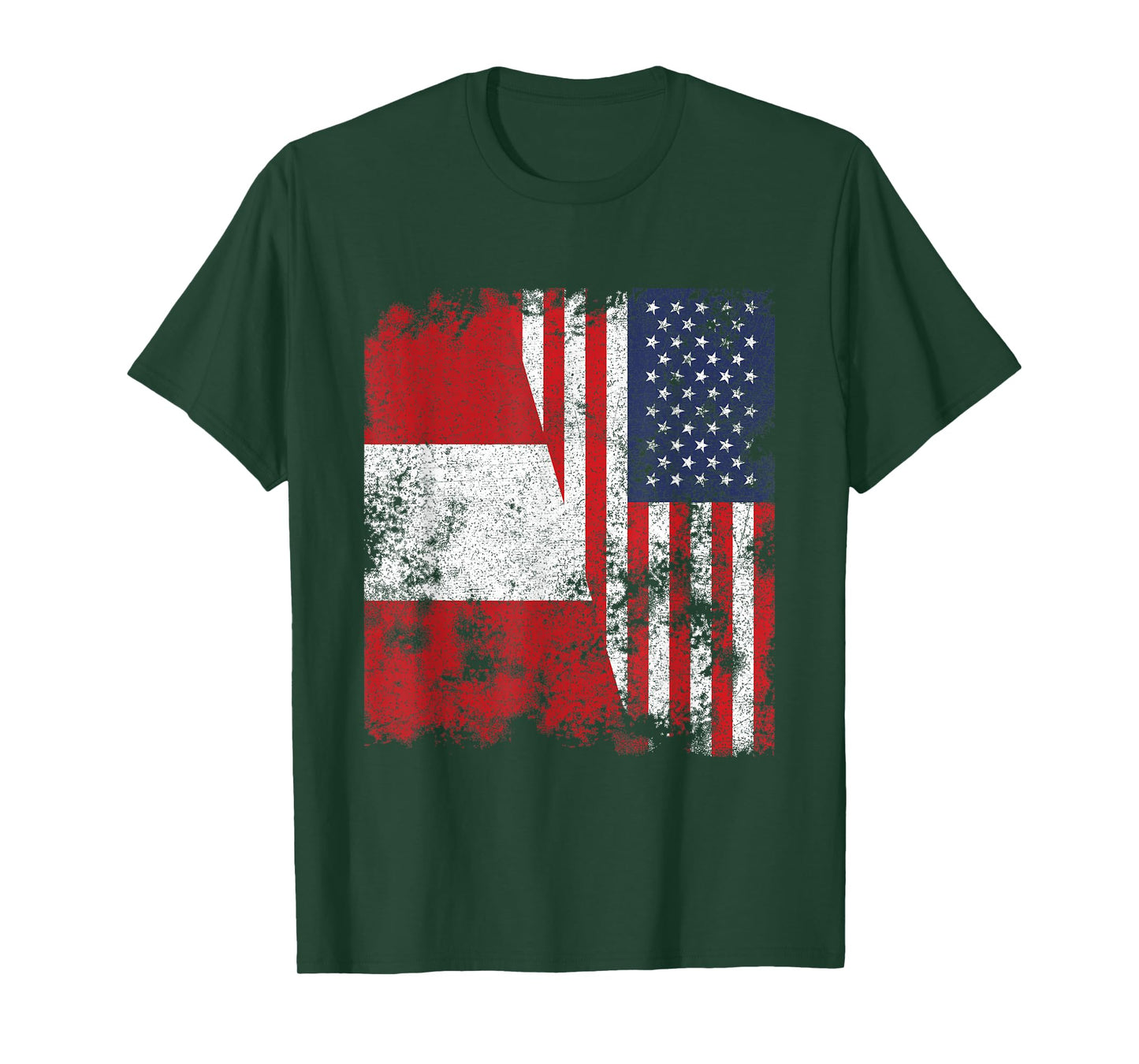 Peru USA Flag Distressed - Half American T-Shirt