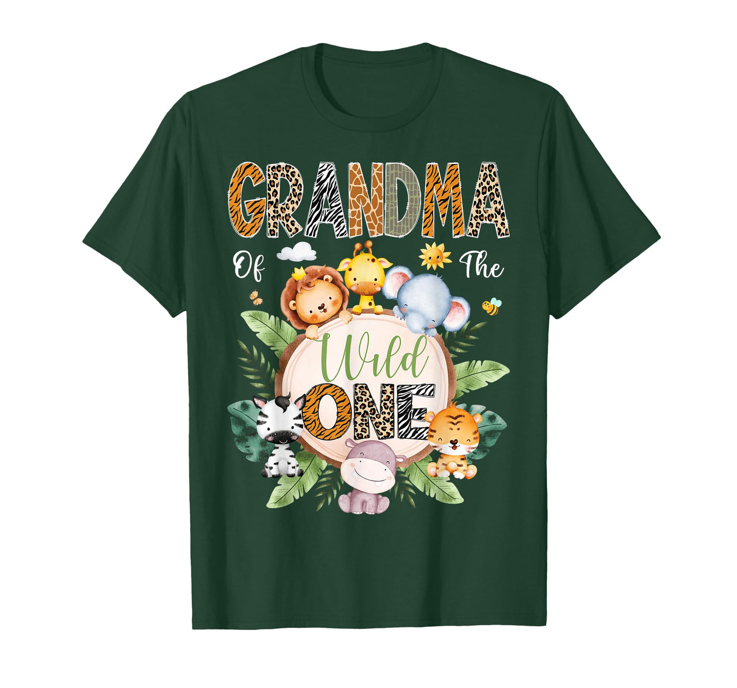 Grandma Of The Wild One 1St Birthday Safari Jungle Animal T-Shirt