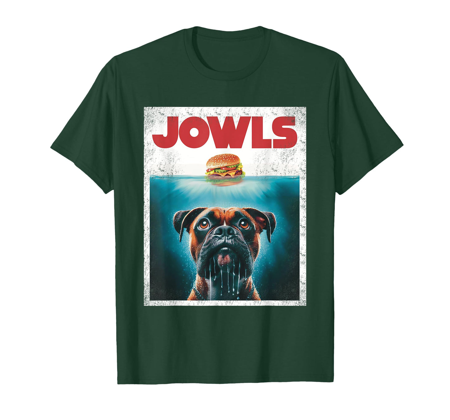 Funny Boxer Brown Brindle Jowls Burger, Wigglebutt Dog Mom Men Women Girls Kids T-Shirt