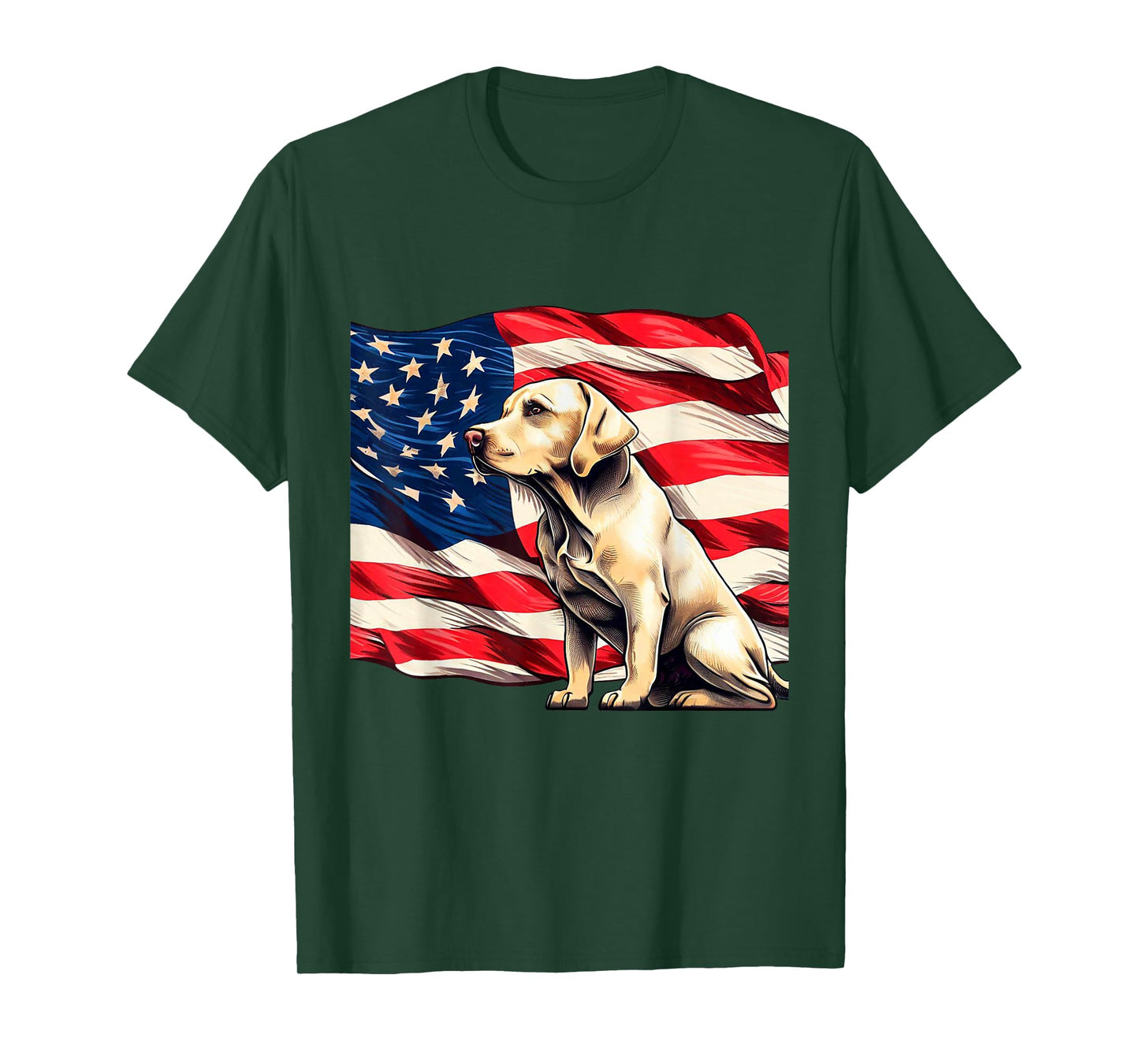 Patriotic Labrador American Flag T-Shirt