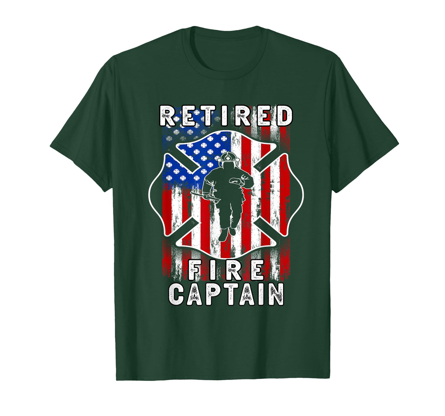 USA flag Retired Fire captain 2025 Firefighter Retirement T-Shirt