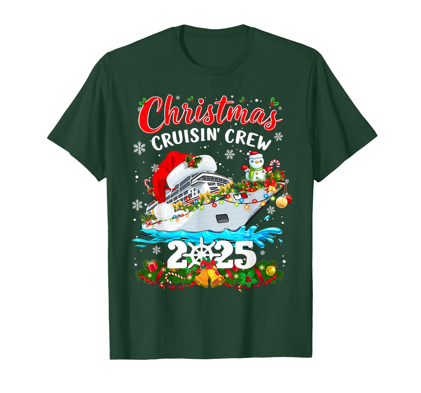Christmas Cruisin Crew 2025 Matching Family Cruise Holiday T-Shirt