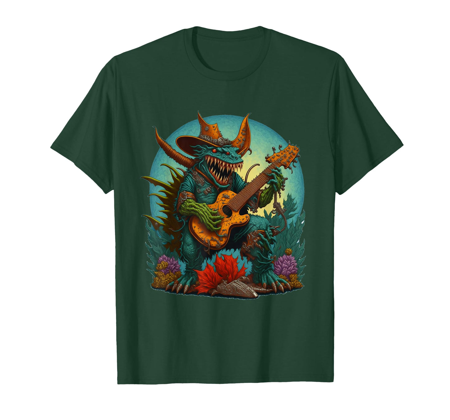 Hodag Country Fest Cowboy Hat Guitar Monster for Music Fans T-Shirt