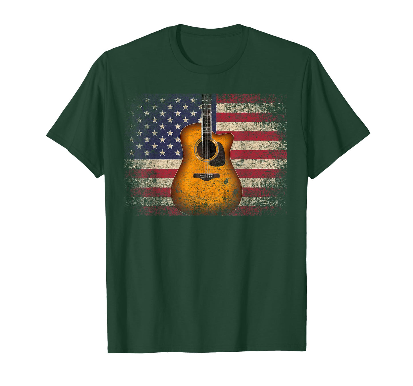 Guitar 4th of July Gift American Flag USA - Country Music T-Shirt