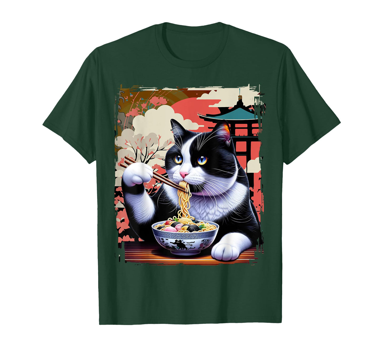 Japanese Art and Japan Cat and Ramen T-Shirt