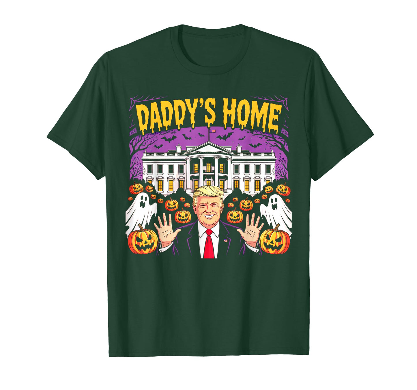 Funny Patriotic Halloween 2025 Daddy's Home White House USA T-Shirt