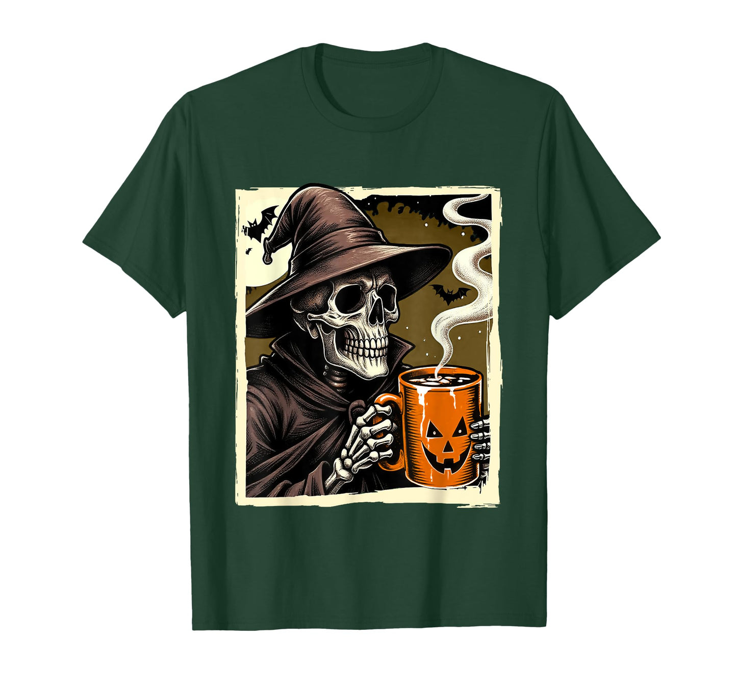 Halloween Skeleton Hot Cocoa Dead Inside Spooky Season Fall T-Shirt