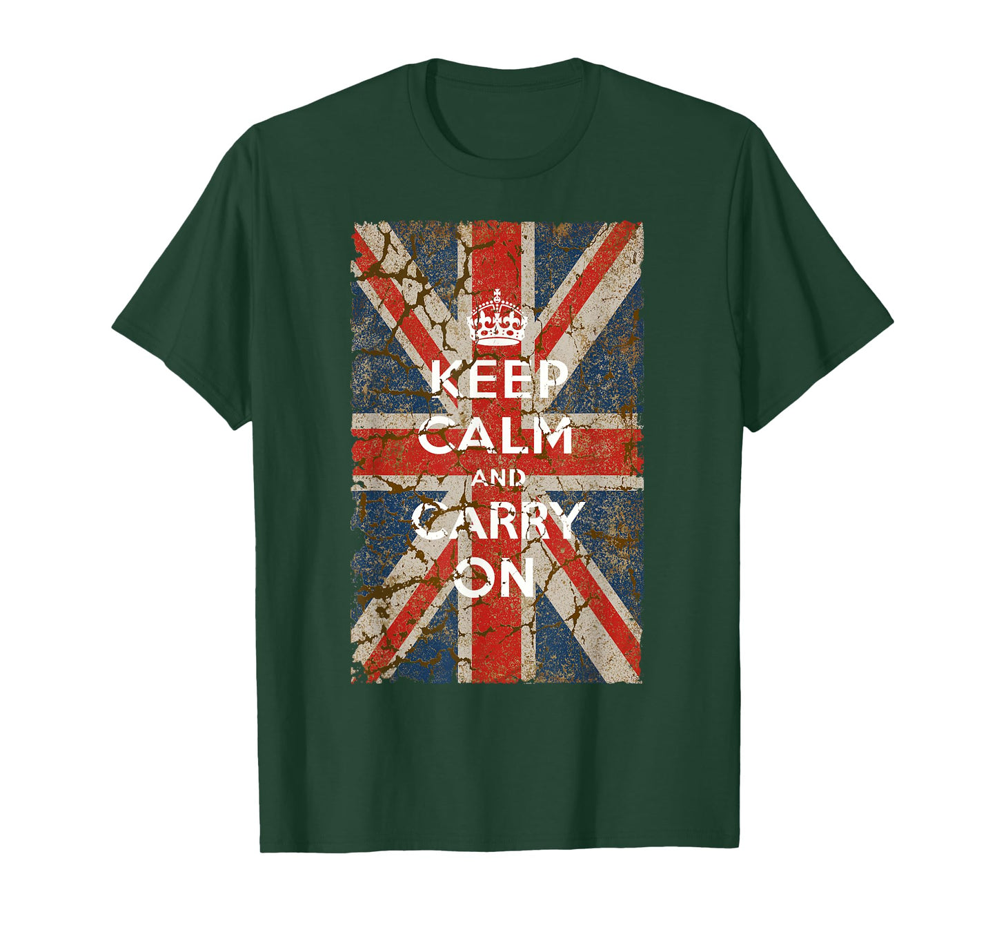 Keep Calm and Carry On with UK Flag T-Shirt