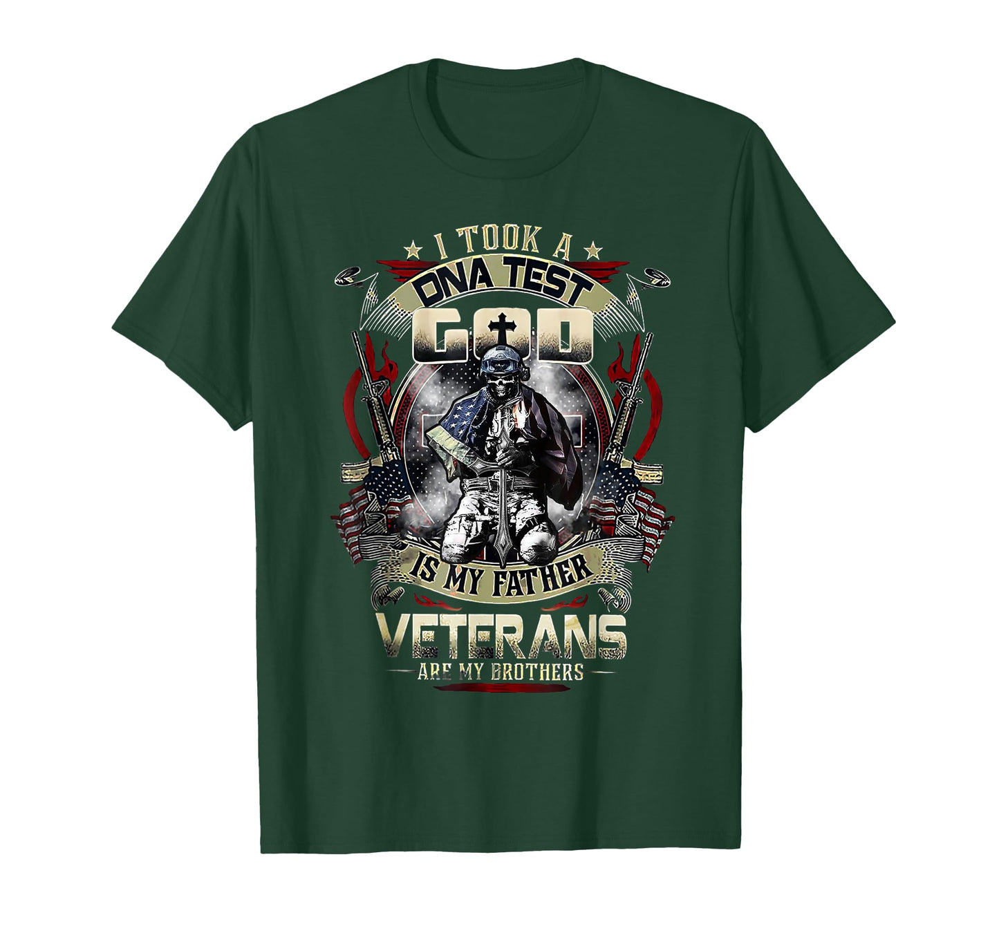 Mens I Took A DNA Test God Is My Father Veterans Brothers T-Shirt