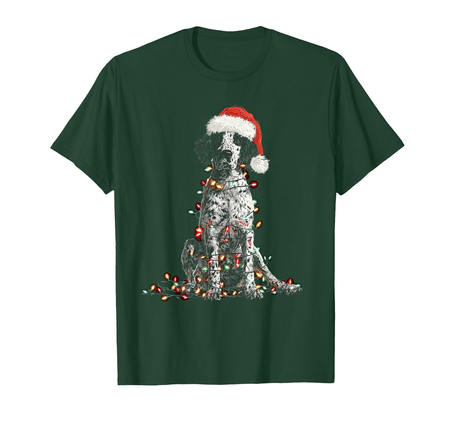Funny English Setter Christmas Graphics Dog Lights Lover T-Shirt