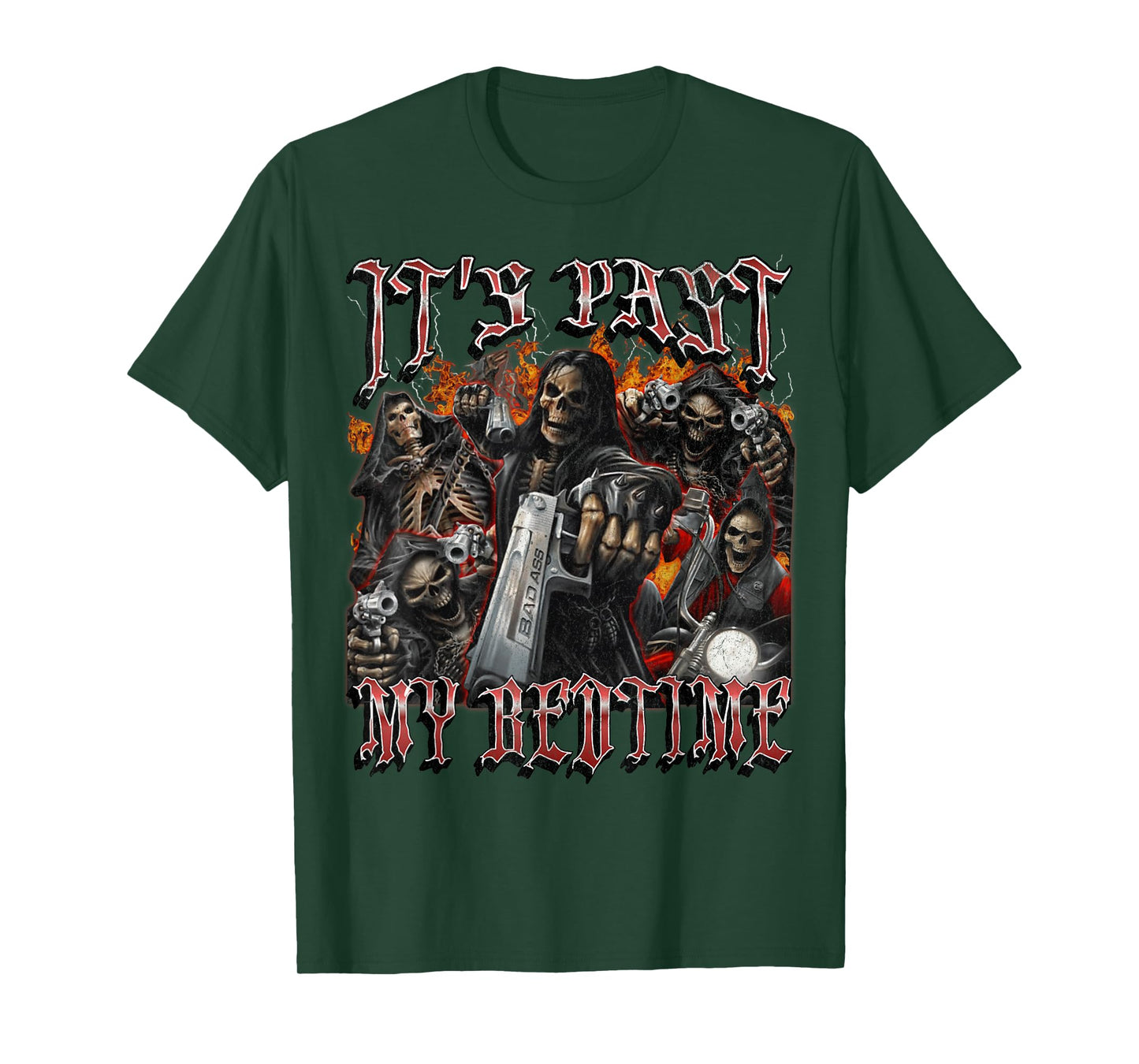 It's Past My Bedtime Funny Hard Skeleton Meme Bootleg T-Shirt