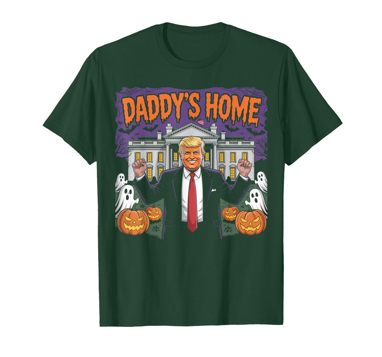 Funny Patriotic Halloween 2025 Daddy's Home White House USA T-Shirt
