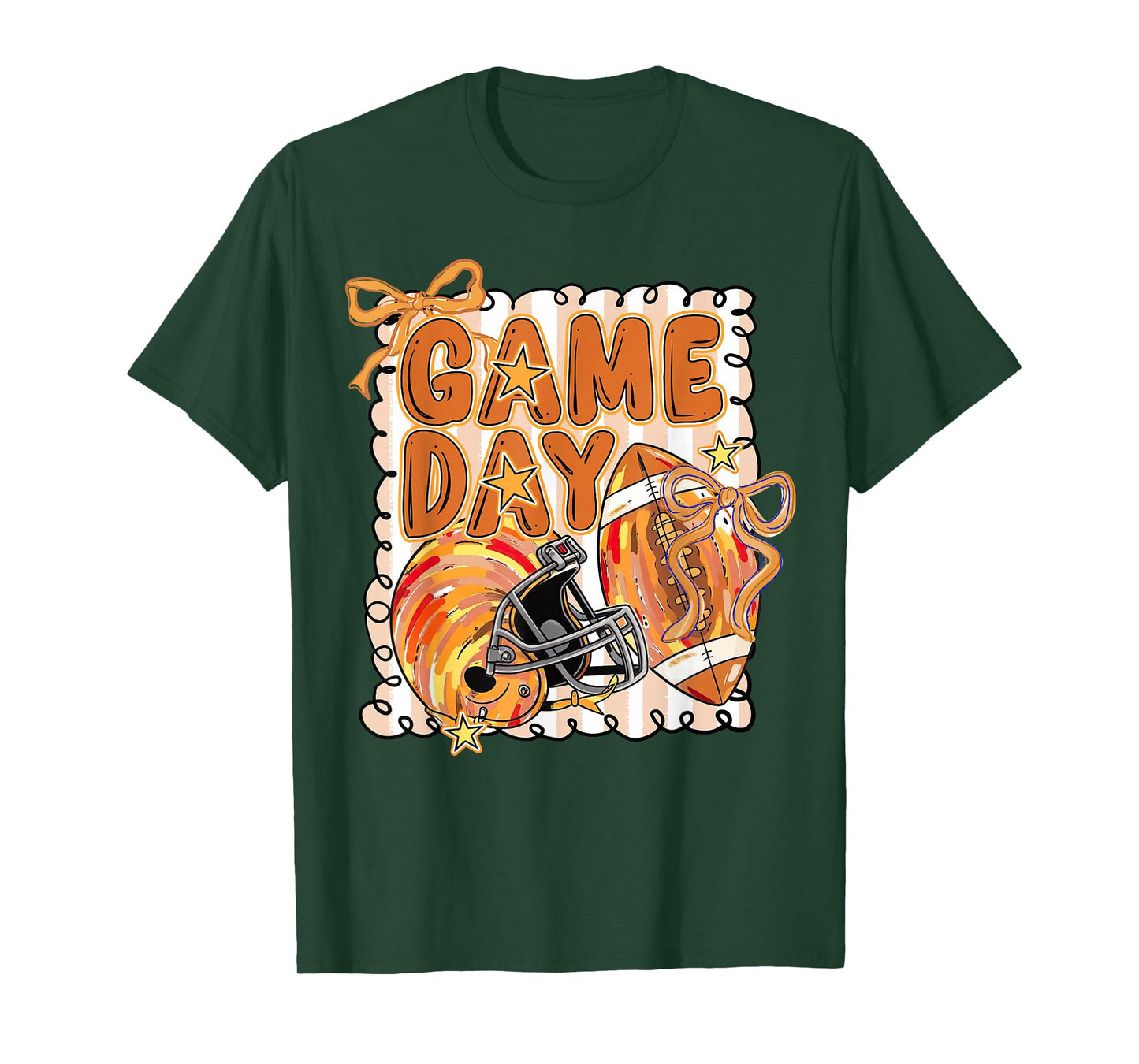 Preppy Coquette Game Day Football Season Fall Thanksgiving T-Shirt