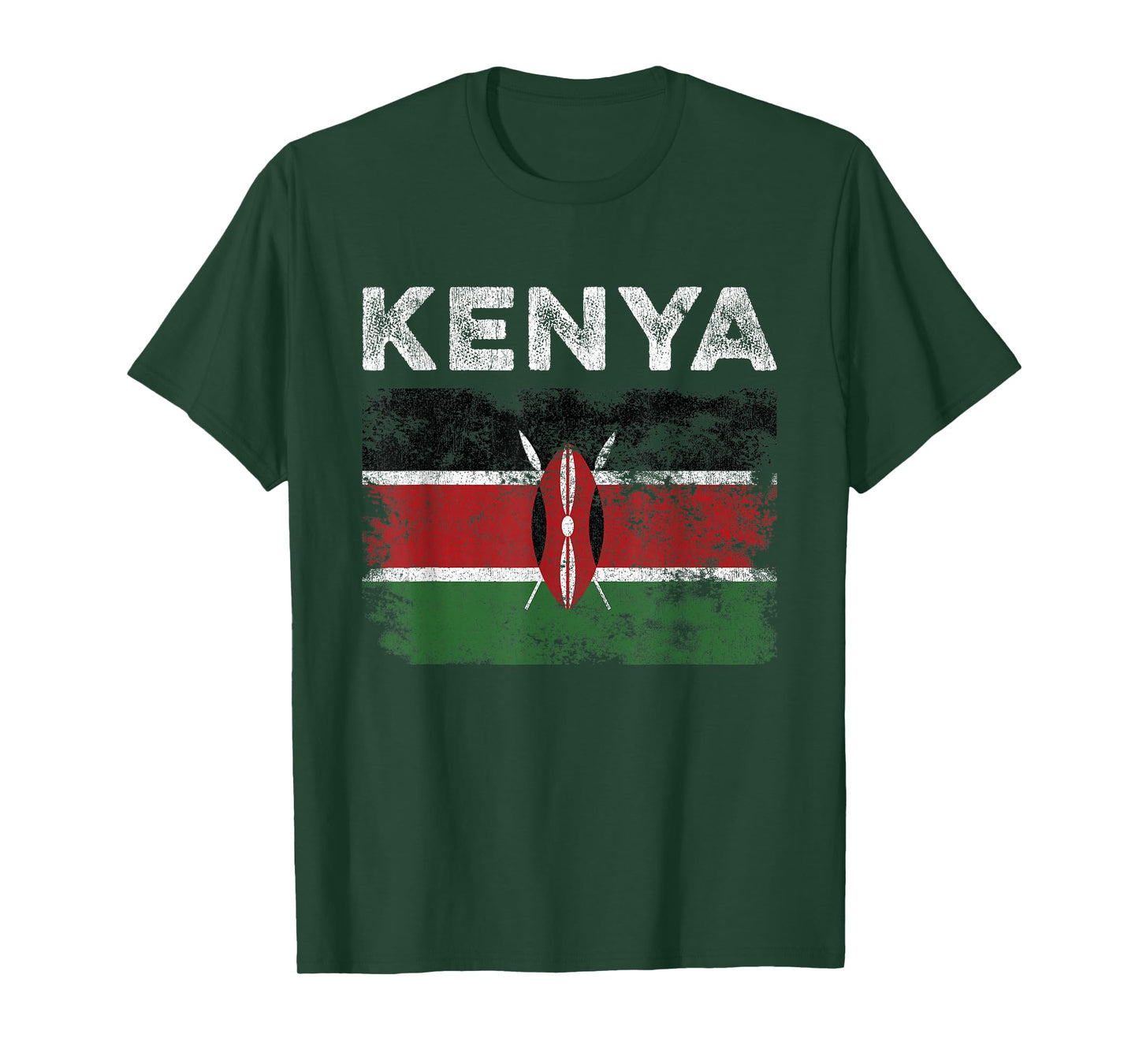 Kenya Flag Distressed - Men Women Kids - Kenyan Flag T-Shirt