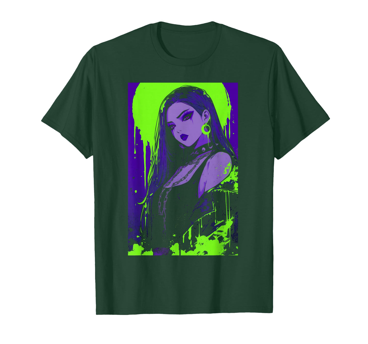 Cybergoth Cybercore Grunge Punk Goth Girl Alt Anime Manga T-Shirt