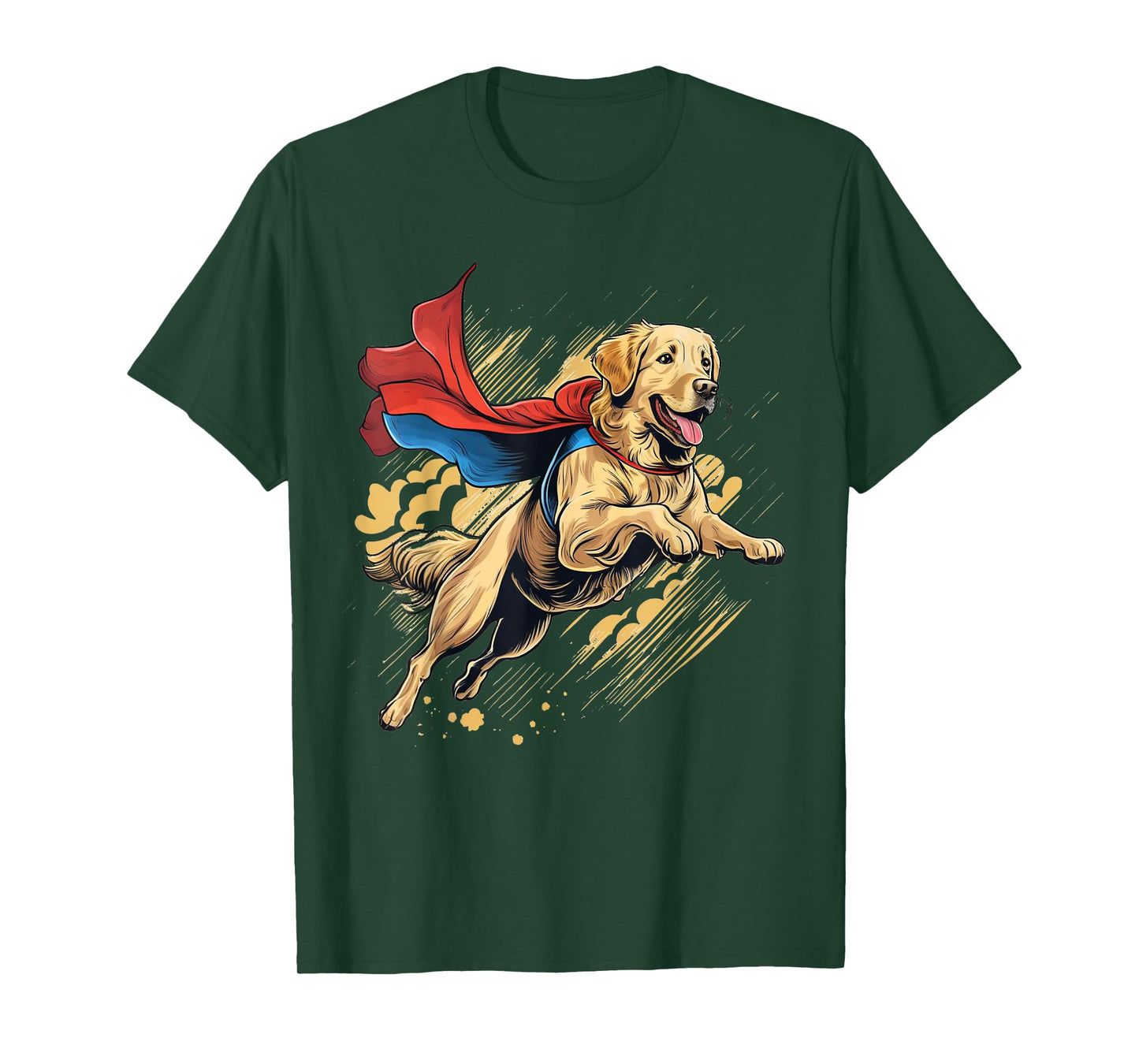 Superhero Golden Retriever Red Cape Super Hero Dog T-Shirt